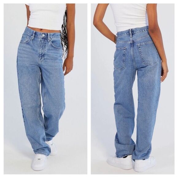BDG High-Rise Baggy Jeans Straight Leg High Waist Medium Wash Size 30 90's Retro - Picture 1 of 9